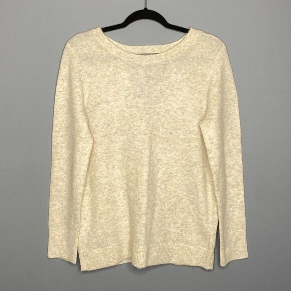 LOFT | Oat/Gray Blend Deep-V Back Sweater​​ - Picture 1 of 3